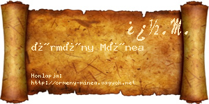 Örmény Mínea névjegykártya